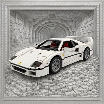 daveY - White Legend: Ferrari F40 - Brick-Art 3D Diorama, Nieuw