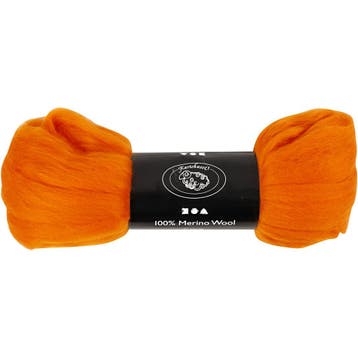 Merino Wol, dikte 21 my, oranje, 100 gr/ 1 doos, Nieuw