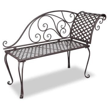 vidaXL Chaise longue 128 cm staal antiekbruin, Tuin en Terras, Verzenden, Nieuw