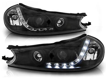 Koplampen Ford Mondeo 96-00 LED Devil Eyes DRL look zwart, Auto-onderdelen, Ophalen of Verzenden, Nieuw