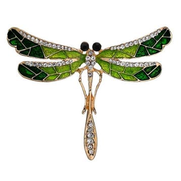 Fako Bijoux - Broche - Libelle - 66x51mm - Groen, Verzenden, Nieuw
