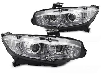 Koplampen Honda Civic X 16-21 LED Chroom, Ophalen of Verzenden, Nieuw