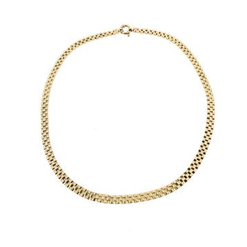 Gouden panter schakelcollier (Ketting), Ophalen of Verzenden, Gebruikt, Goud, Goud