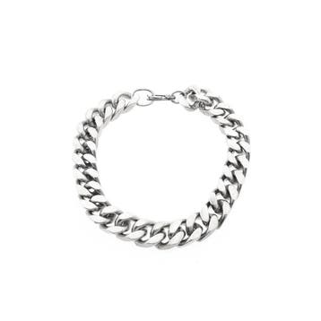Zilveren gourmetschakel armband (Schakelarmband), Ophalen of Verzenden, Gebruikt, Zilver, Zilver