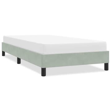 vidaXL Bedframe zonder matras 90x220 cm fluweel lichtgrijs, Huis en Inrichting, Eenpersoons, Verzenden, Nieuw, Stof