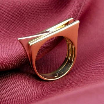 Bicolor gouden ring, Sieraden, Tassen en Uiterlijk, Ringen, Gebruikt, Ophalen of Verzenden, 17 tot 18, Dame of Heer