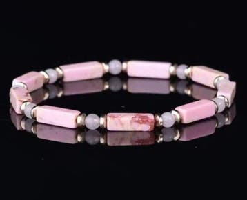 Stapelbare rhodoniet- en rozenkwarts-stretch - Armband, Verzamelen