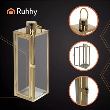 Ruhhy goudkleurige lantaarns set 384963 cm – elegant, Ophalen of Verzenden, Nieuw