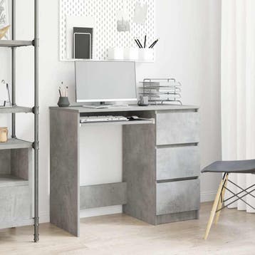 vidaXL Bureau 90x45x76 cm bewerkt hout betongrijs, Verzenden, Nieuw