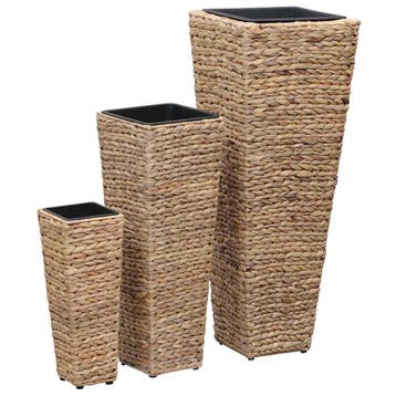 vidaXL Plantenbakken verhoogd 3 st waterhyacint bruin, Overige materialen, Verzenden, Minder dan 60 cm, Nieuw