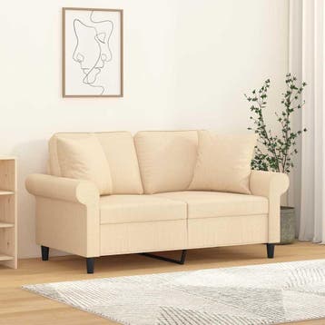 vidaXL Sierkussens 2 st 40x40 cm stof crèmekleurig, Verzenden, Nieuw