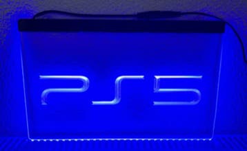 PS5 PS 5 neon bord lamp LED verlichting reclame lichtbak *bl, Verzenden, Nieuw
