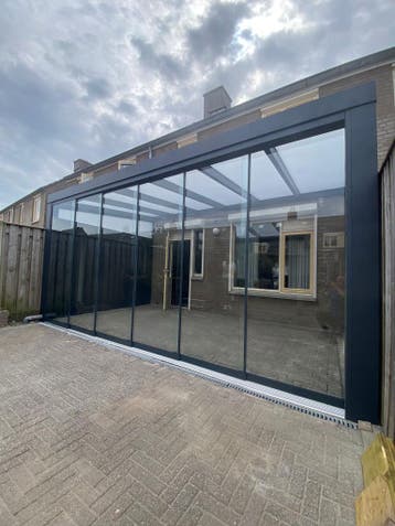 Goedkoopste Terrasoverkapping / Veranda / Glazen Schuifwand, Tuin en Terras, Overkappingen, Ophalen of Verzenden, Nieuw