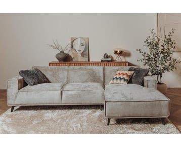 Tower Living Leeds 2 5-AL + Chaise R - Touch 27 Light grey, Ophalen of Verzenden, Nieuw
