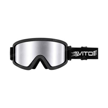 Vito Crossbril Fury zwart mirror / spiegel zilver universeel, Ophalen of Verzenden, Nieuw, Vito