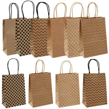 Fako Bijoux - 12 Papieren Uitdeeltasjes Natural Print -, Verzenden, Nieuw