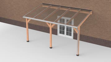 Douglas Terrasoverkapping Polycarbonaat Helder Geschaafd 500, Tuin en Terras, Nieuw