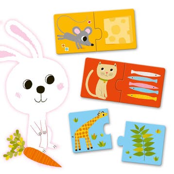 Djeco duo puzzel dieren - educatief van €8,99 voor €8,90, Ophalen of Verzenden, Nieuw