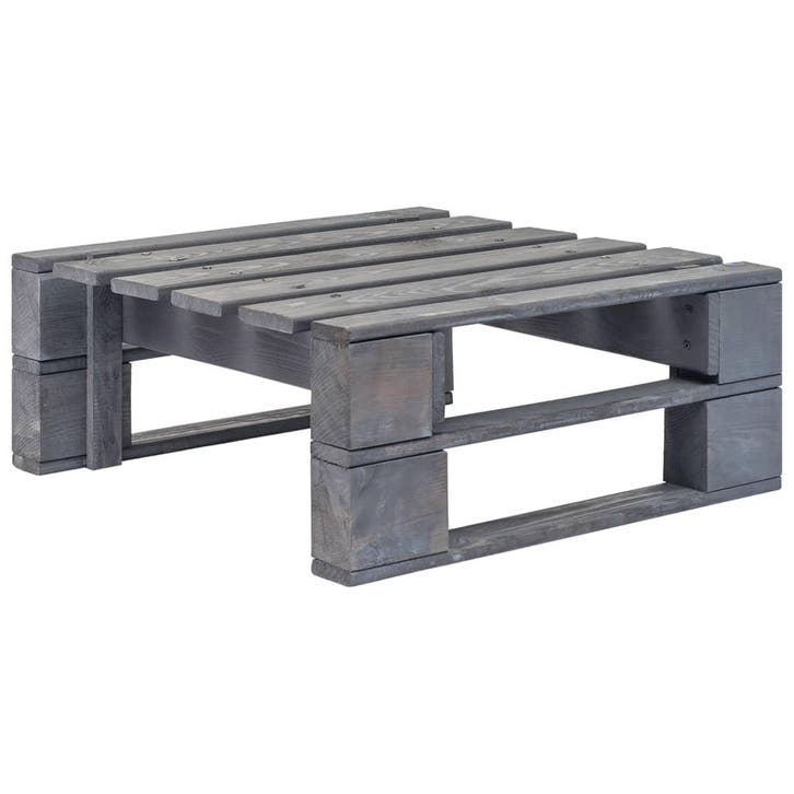 vidaXL Tuinhocker pallet hout grijs, Tuin en Terras, Tuinsets en Loungesets, Nieuw, Verzenden
