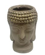 Bloempot Boeddha van steen 29 cm - Taupe, Tuin en Terras, Bloempotten, Ophalen of Verzenden, Nieuw