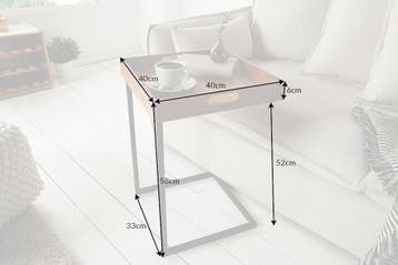 Design bijzettafel CIANO 40cm massief acaciahout zwarte, Ophalen of Verzenden, Nieuw
