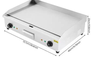 Elektrische catering grill-/bakplaat 4400W 50-300°C dubbel, Verzenden, Nieuw