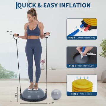 Balance Ball Trainer met Weerstandsbanden en Pomp - Fitness, Verzenden, Nieuw
