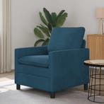 vidaXL Bank Blauw 76 x 81 x 87,5 cm Fluweel, Verzenden, Nieuw, Stof, Minder dan 150 cm