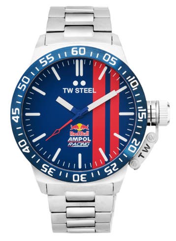 TW Steel CS111 Canteen Red Bull Ampol horloge 45 mm, Overige merken, Staal, Verzenden, Polshorloge