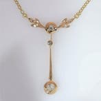Halsketting - 18 karaat Geel goud - Diamant - Vintage uit de, Nieuw