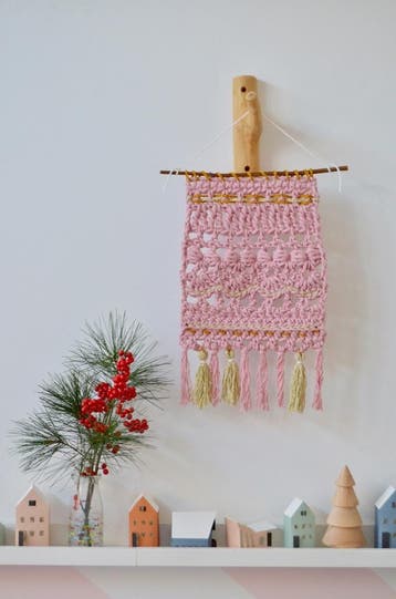 Chunky wandhanger  Haakpatroon, Hobby en Vrije tijd, Ophalen of Verzenden, Nieuw, Breien of Haken, Wol of Garen