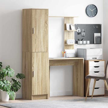 vidaXL Bureau met plank met opslag met de deur 2 st Sonoma, Verzenden, Nieuw