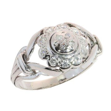 Ring - 18 karaat Witgoud - 0.42ct. tw. - Diamant - Vintage, Nieuw