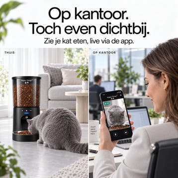 Happy Things® SmartBite Automatische Voerbak Kat met Camera, Ophalen of Verzenden, Zo goed als nieuw