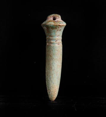 Oud-Egypte, amuleet van papyrusfaience - 3.3 cm
