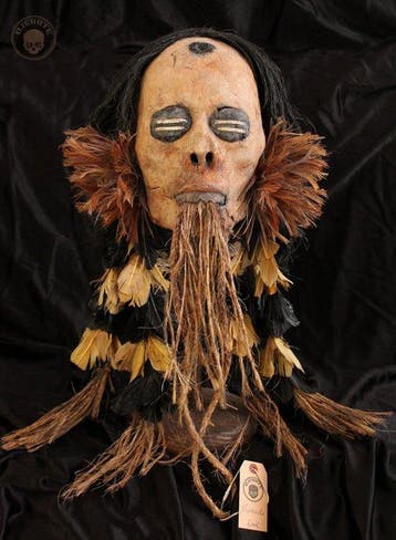 Munduruku Trofeehoofd Schedel - OJEARTE - 46 cm - 27 cm - 24, Antiek en Kunst