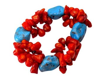 Veiling - Exclusieve Vintage Statement Armband met Rood Kora