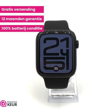 Apple Watch SE 3e gen 44mm midnight | 100% batterij, Stressniveau, Verzenden, IOS, Zo goed als nieuw