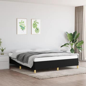 vidaXL Boxspring bed stof zwart 160x200 cm, Huis en Inrichting, Slaapkamer | Bedden, Verzenden, Zwart, 200 cm, Stof