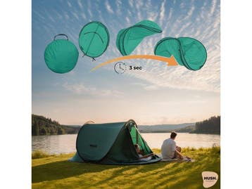 HUSH Outdoor Campingtent 2 persoons - pop up systeem -, Verzenden, Nieuw