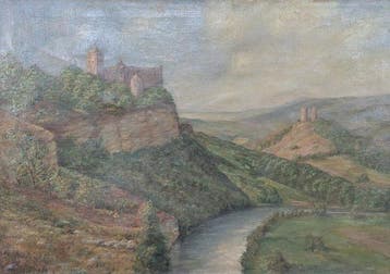 Duitse school (XX) - Saaletal mit Rudelsburg und Burg