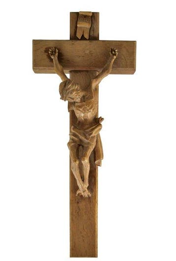 Antiek Kruis - Eik - 1940-1950 - 40 cm, Antiek en Kunst