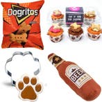 Honden cadeau- en snack pakket Happy Birthday bruin blauw, Verzenden, Nieuw