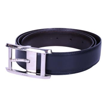 Cartier Tank Reversible Leren Riem Zwart/Bruin - Zilverkleur, Verzenden, Zo goed als nieuw
