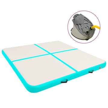 vidaXL Gymnastiekmat met pomp opblaasbaar 200x200x15 cm PVC, Verzenden, Nieuw