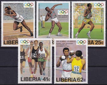 Liberia - 1984 - Olympische spelen - Postfris, Verzenden, Postfris, Sport