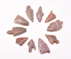 Chalcolithisch Jasper, Flint 10 pijlpunten (Zonder