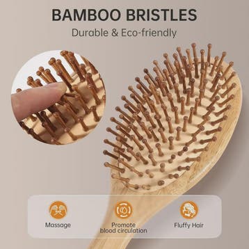 Natuurlijke Bamboe Haarborstel met Luchtkussen - Anti-statis, Verzenden, Nieuw