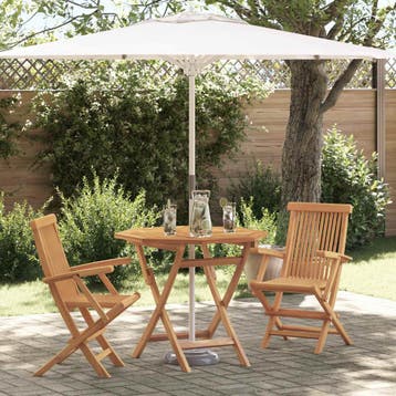 vidaXL Tuin eettafelset 3 st Bruin Massief Acaciahout, Tuin en Terras, Verzenden, Nieuw, 3 zitplaatsen