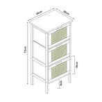 Commode Tervola ladekast 72x30x30 cm zwart naturel en rotan, Verzenden, Nieuw